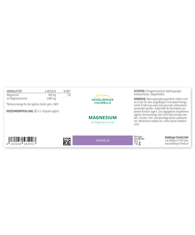 HEIDELBERGER CHLORELLA® Magnesium Kps. als Magnesiumcitrat klein