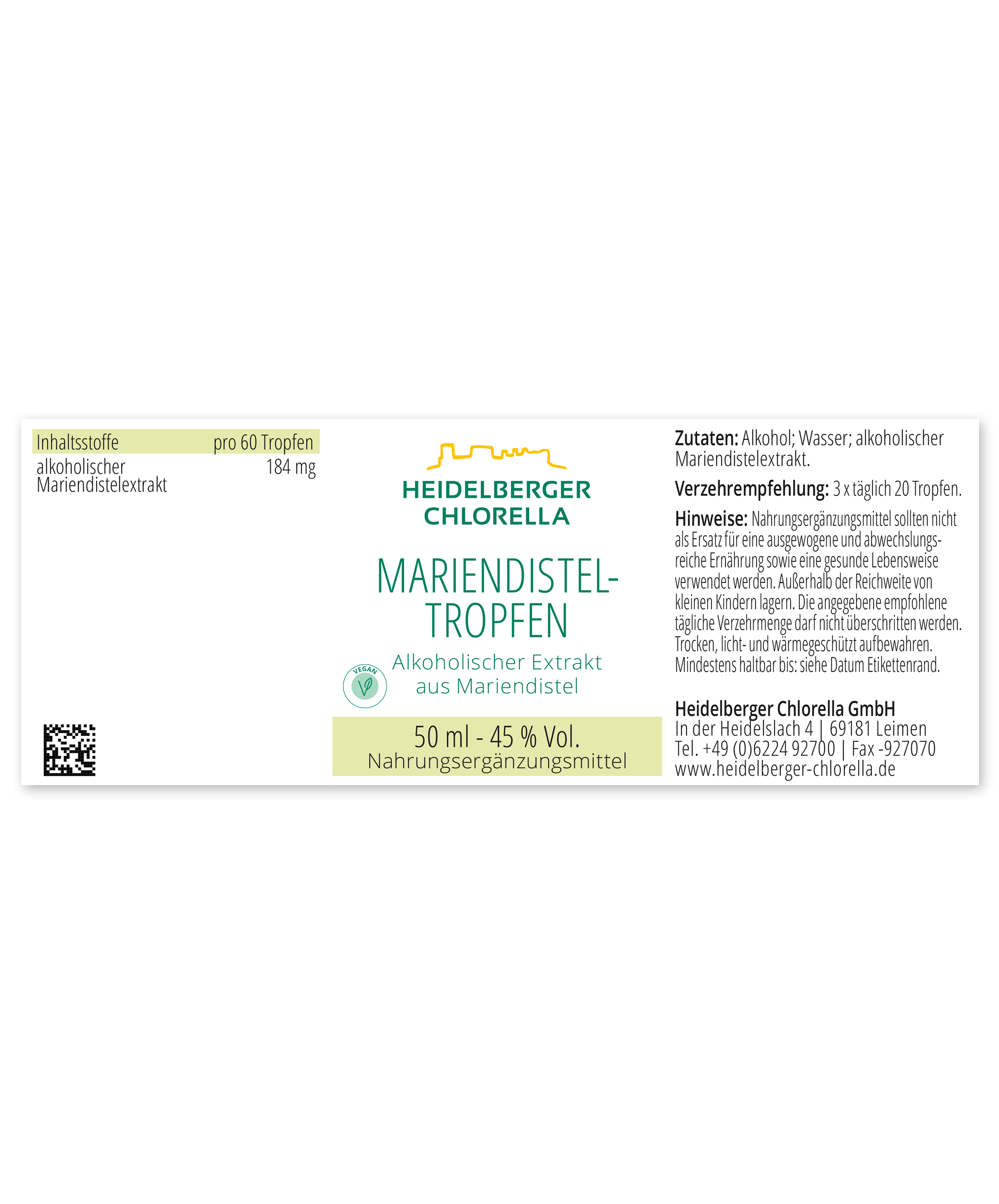 HEIDELBERGER CHLORELLA® Mariendistel-Tropfen