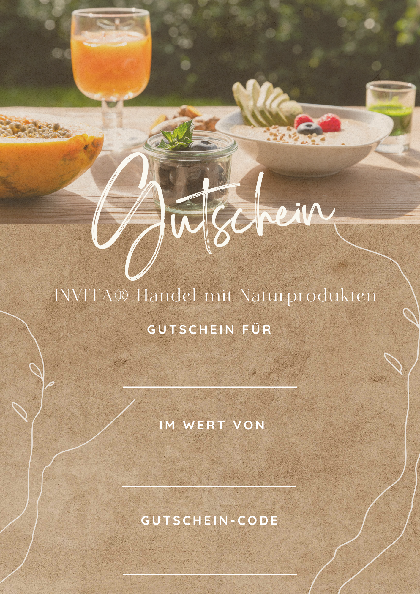 INVITA® Geschenkgutschein Handel mit Naturprodukten